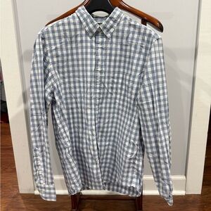 J. Crew Factory Blue and White Casual Button Down Shirt